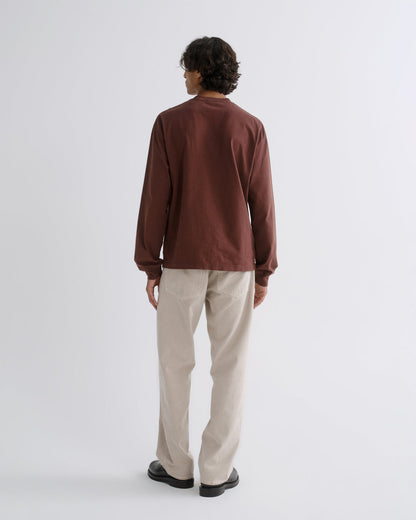 Men Asha Long Sleeve Mock Neck Tee in Bitter Root - Agolde