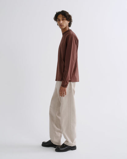 Men Asha Long Sleeve Mock Neck Tee in Bitter Root - Agolde
