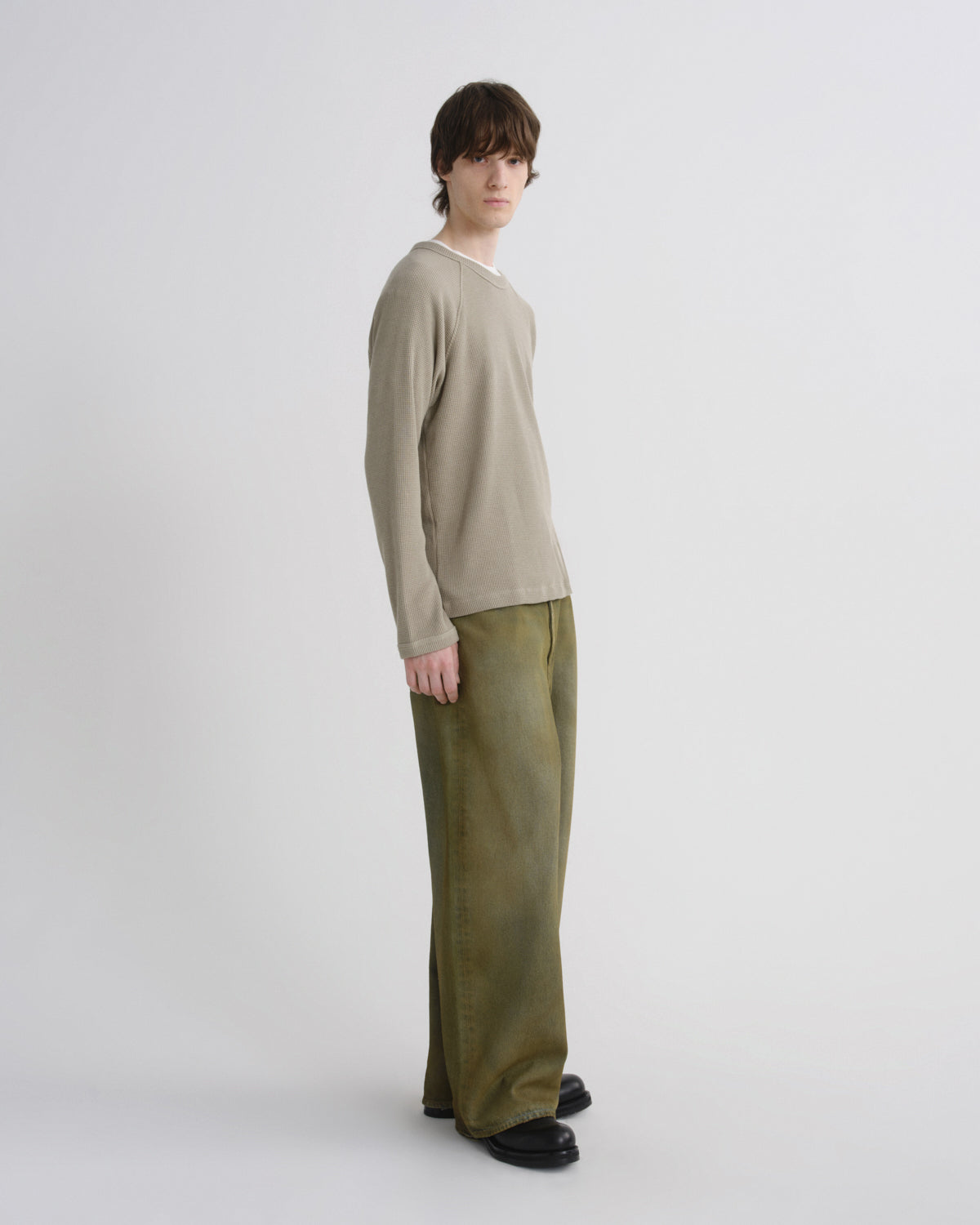 Men Payson Waffle Tee in Wicker - Agolde