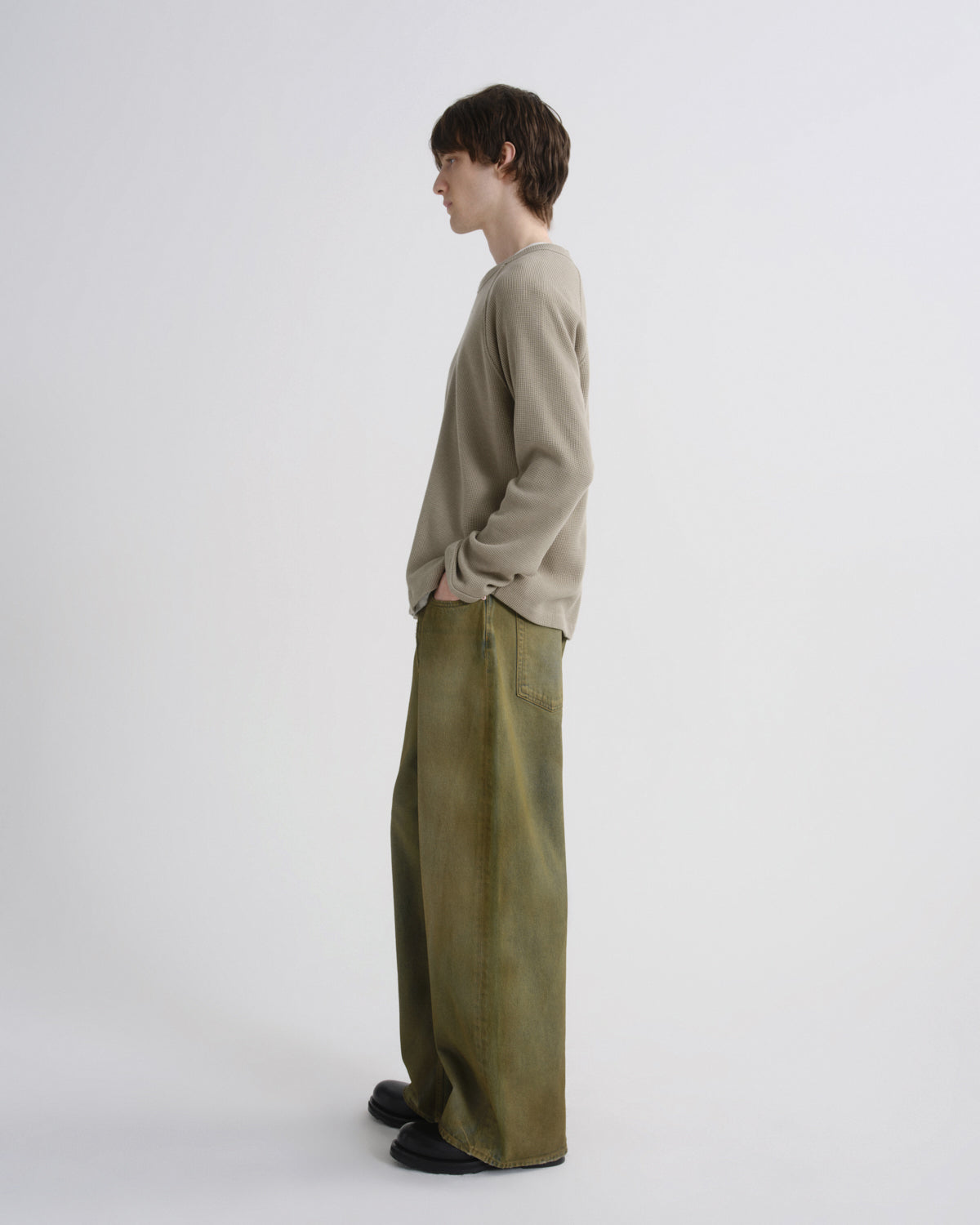 Men Payson Waffle Tee in Wicker - Agolde