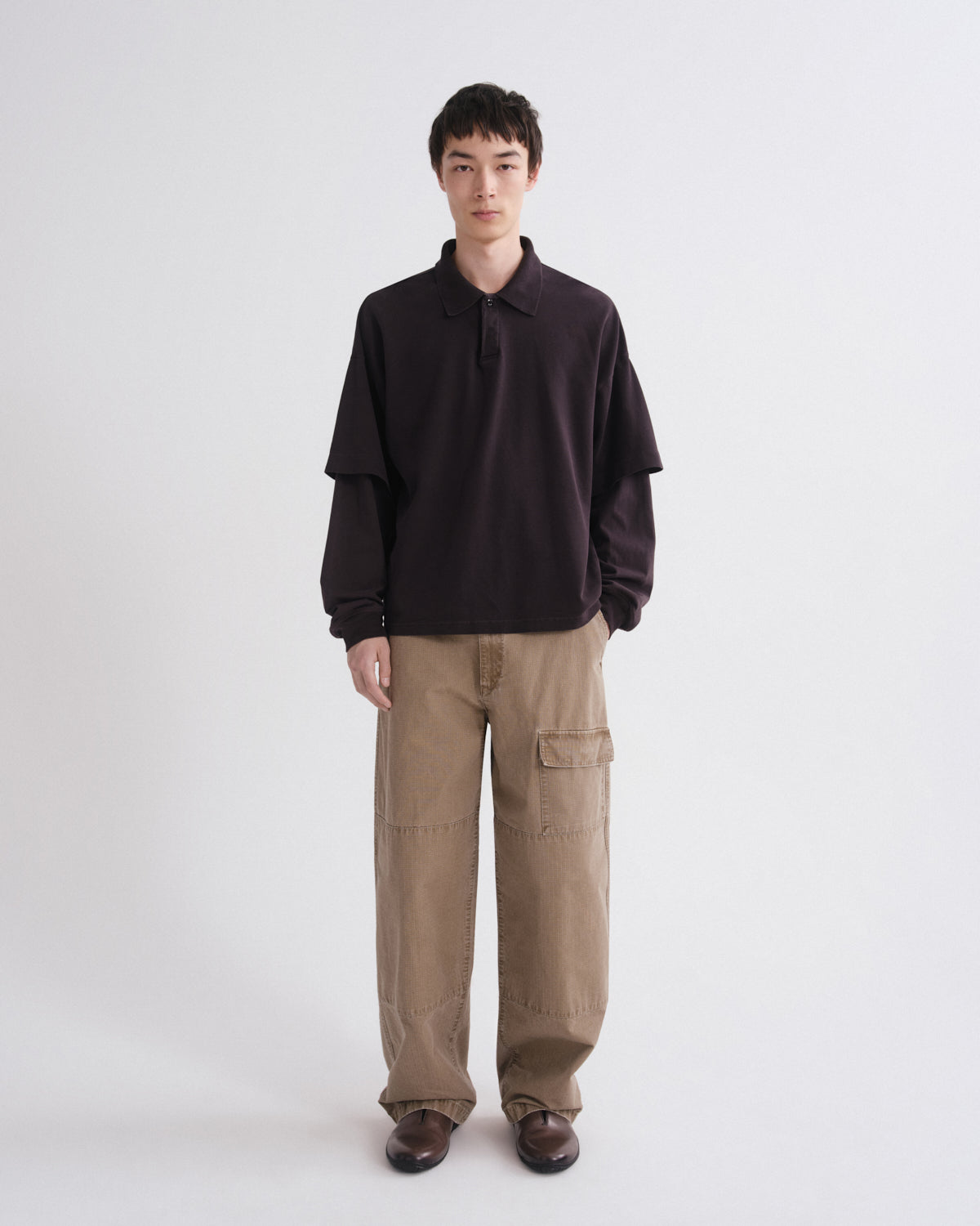 Men Curren Double Sleeve Polo in Elysian - Agolde