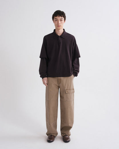 Men Curren Double Sleeve Polo in Elysian - Agolde