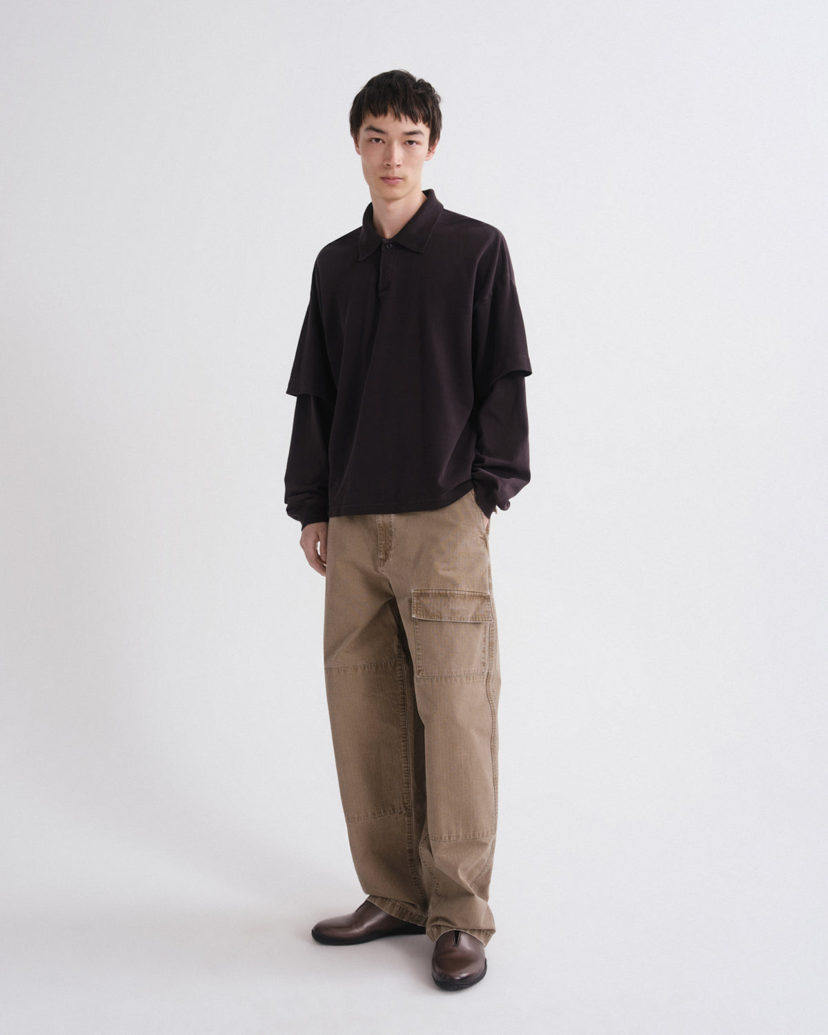 Men Curren Double Sleeve Polo in Elysian - Agolde