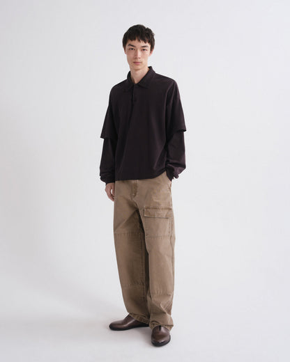 Men Curren Double Sleeve Polo in Elysian - Agolde