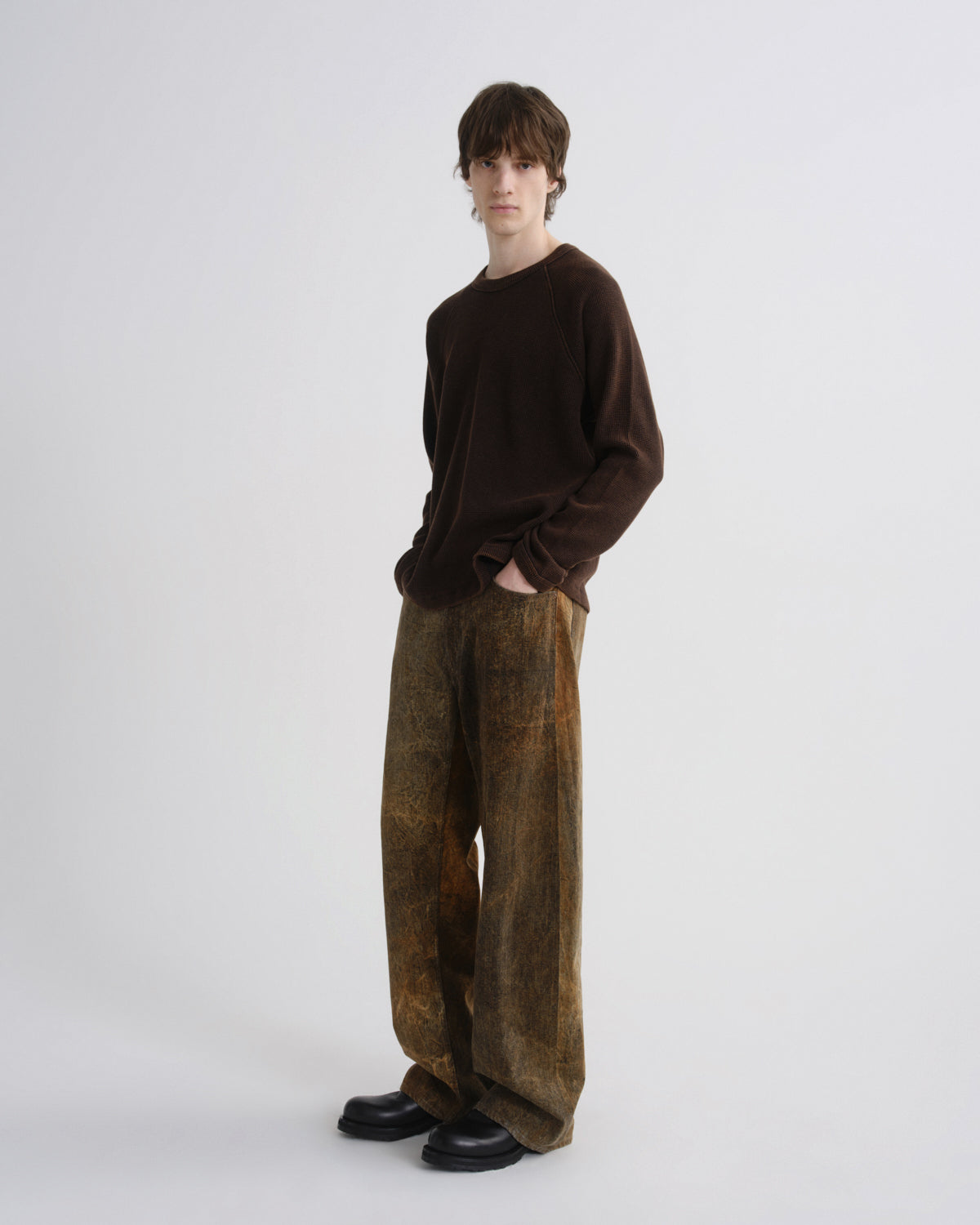 Men Payson Waffle Tee in Aerosol - Agolde