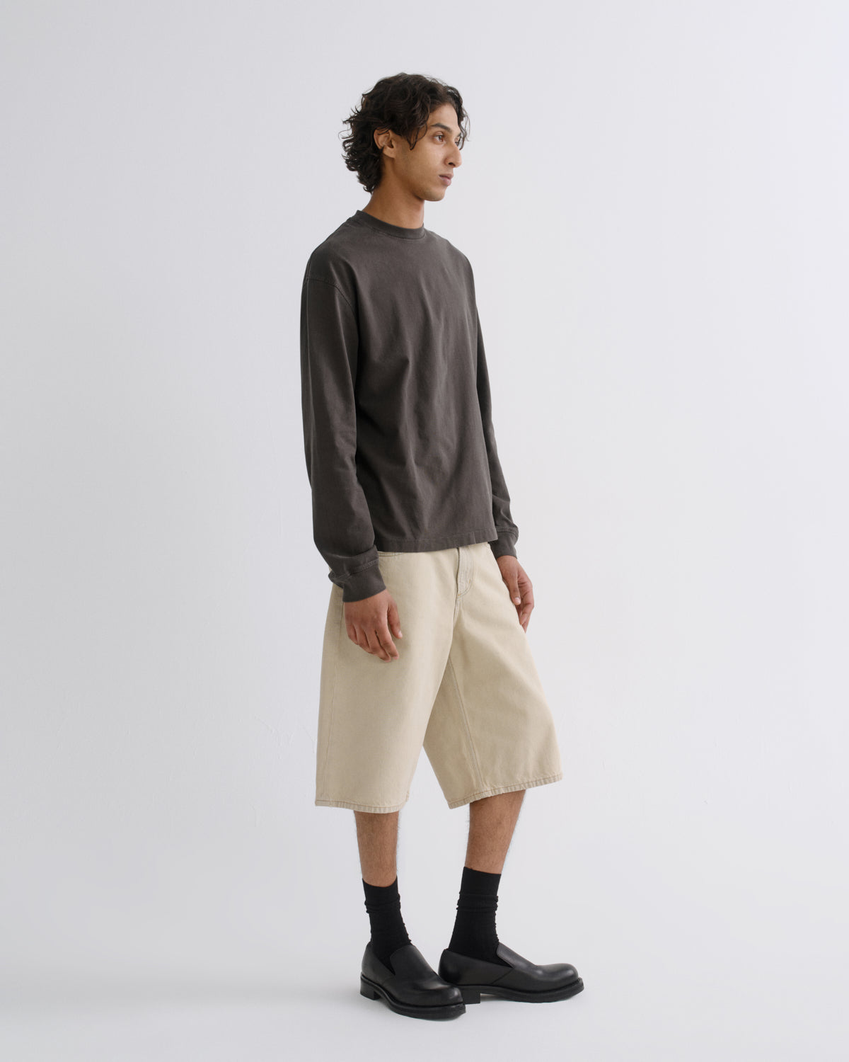Men Asha Long Sleeve Mock Neck Tee in Cave - Agolde