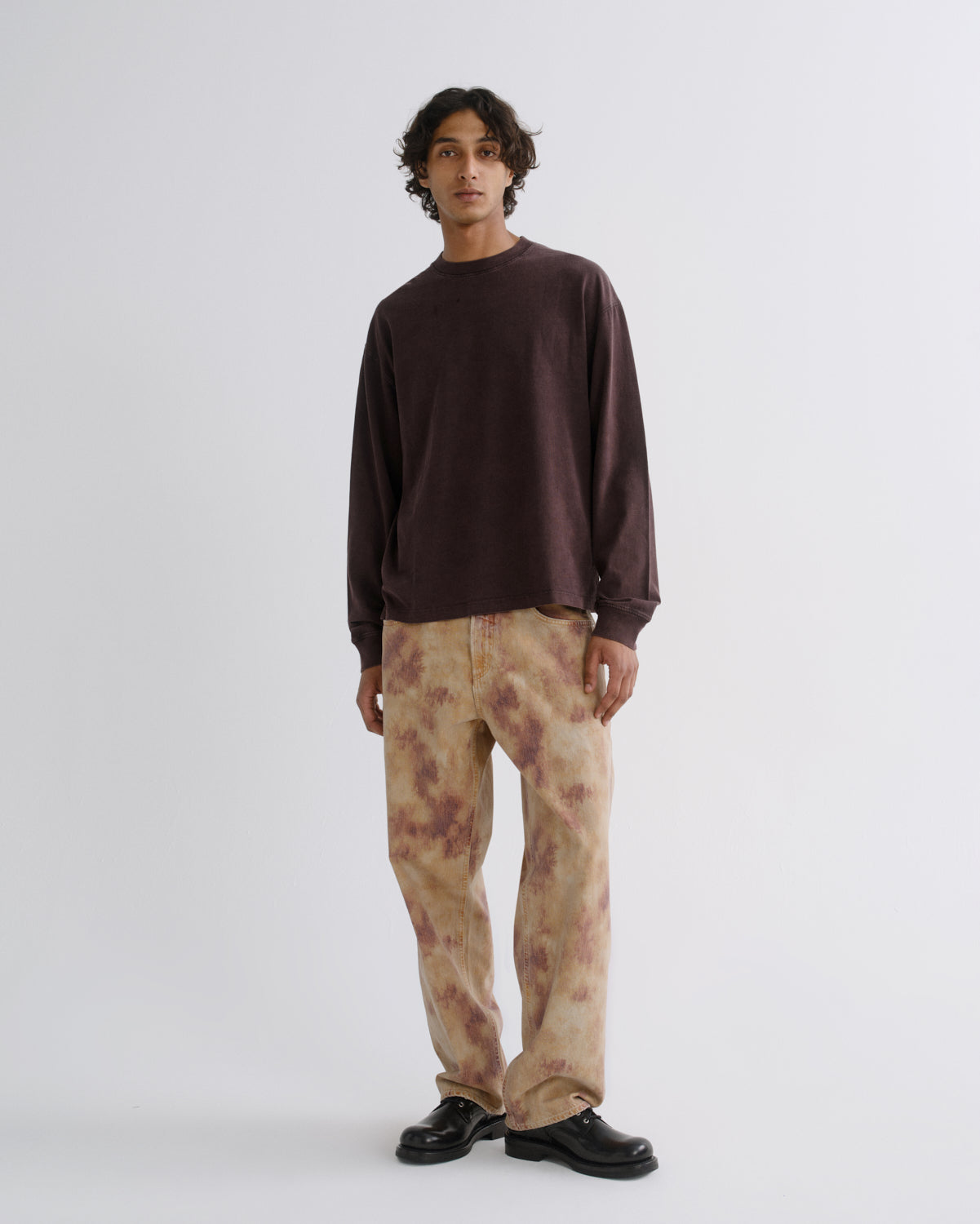 Men Long Sleeve Drop Shoulder Asha in Mocha - Agolde