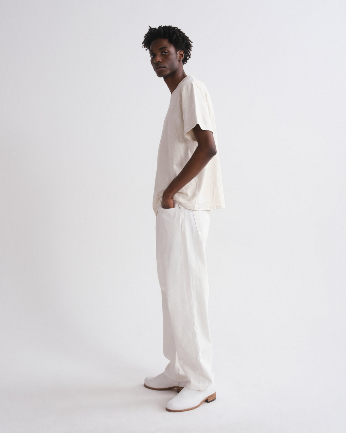 Men Asha Mock Neck Tee in Tempo - Agolde
