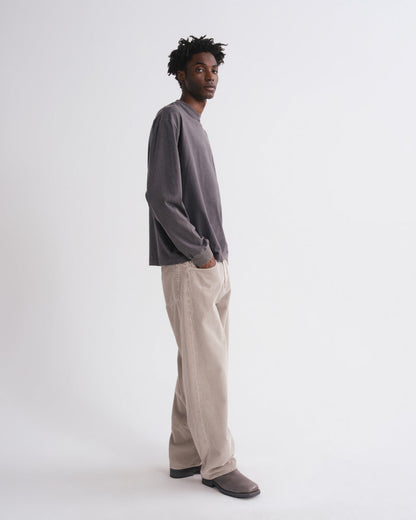 Men Asha Long Sleeve Tee in Washed Grey - Agolde