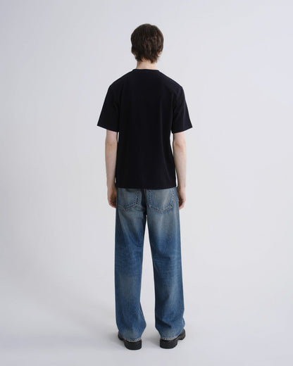 Men Asha Mock Neck Tee in Blackened Navy - Agolde