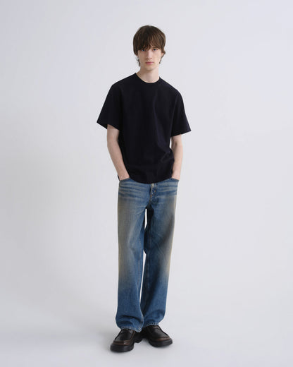 Men Asha Mock Neck Tee in Blackened Navy - Agolde