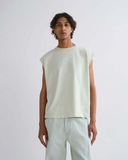Men Leonard Sleeveless Tee in Mint Cream - Agolde