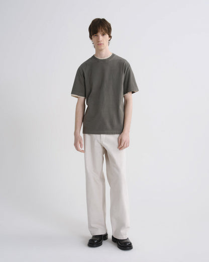 Men Asha Mock Neck Tee in Millstone - Agolde