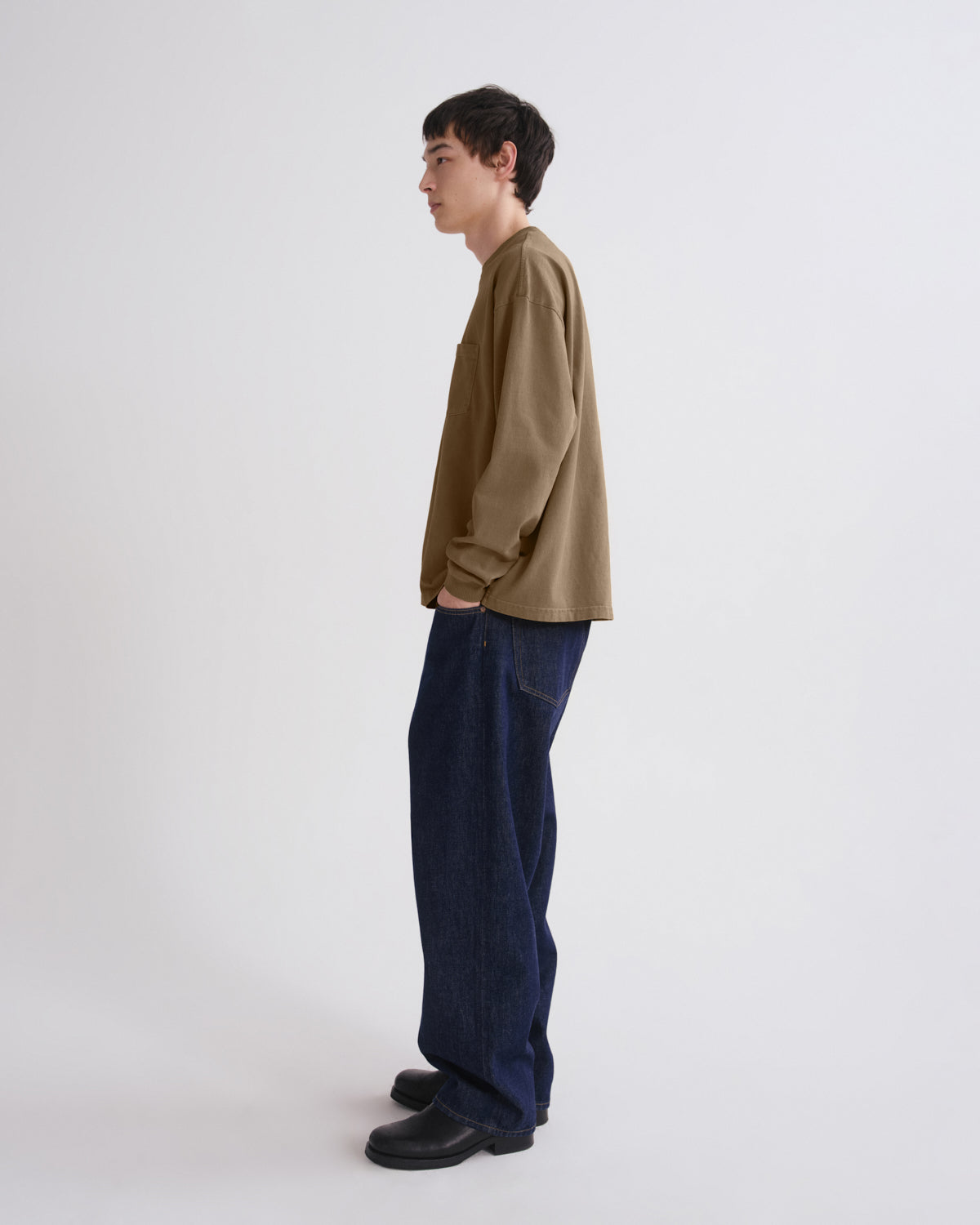 Men Lucan Heavyweight Long Sleeve Tee in Trail - Agolde