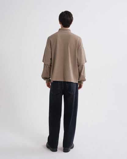Men Curren Double Sleeve Polo in Trail - Agolde