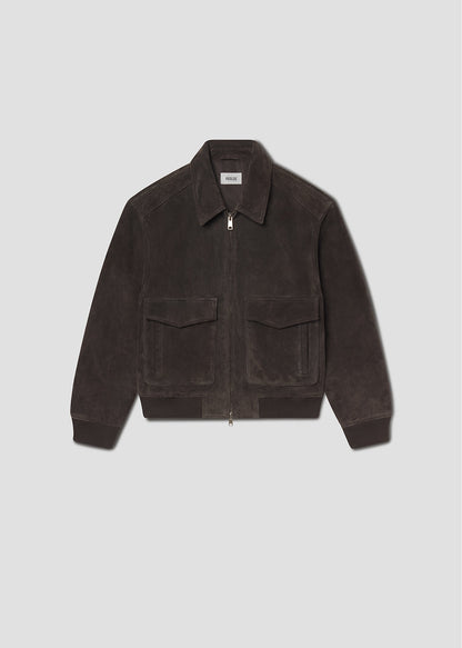 Men Emil Bomber in Seal Brown - Agolde