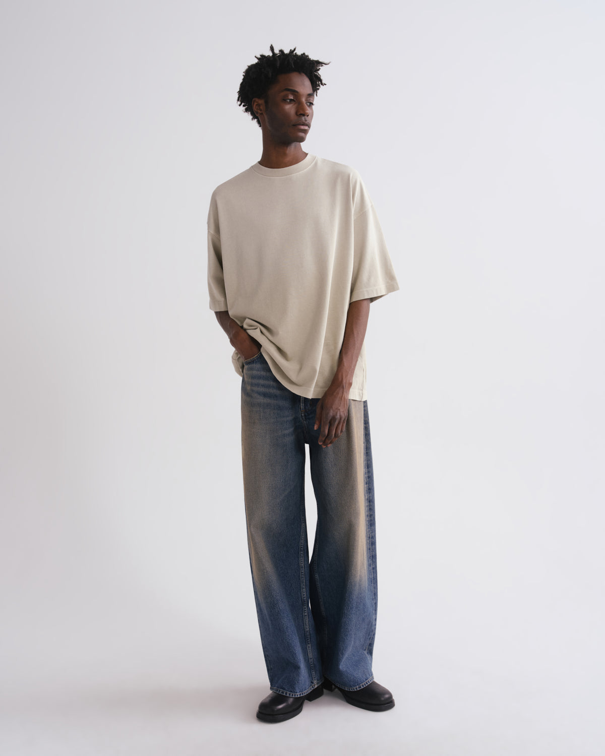 Men Bagley Jean Rounded Baggy in Left Field - Agolde