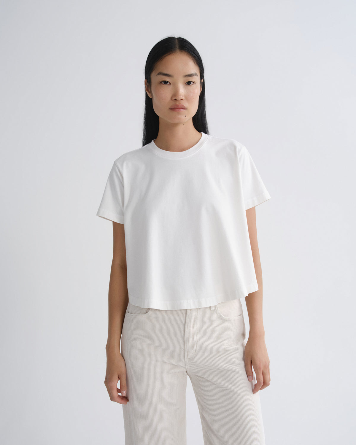 Women marina trapeze t-shirt white ash - Agolde