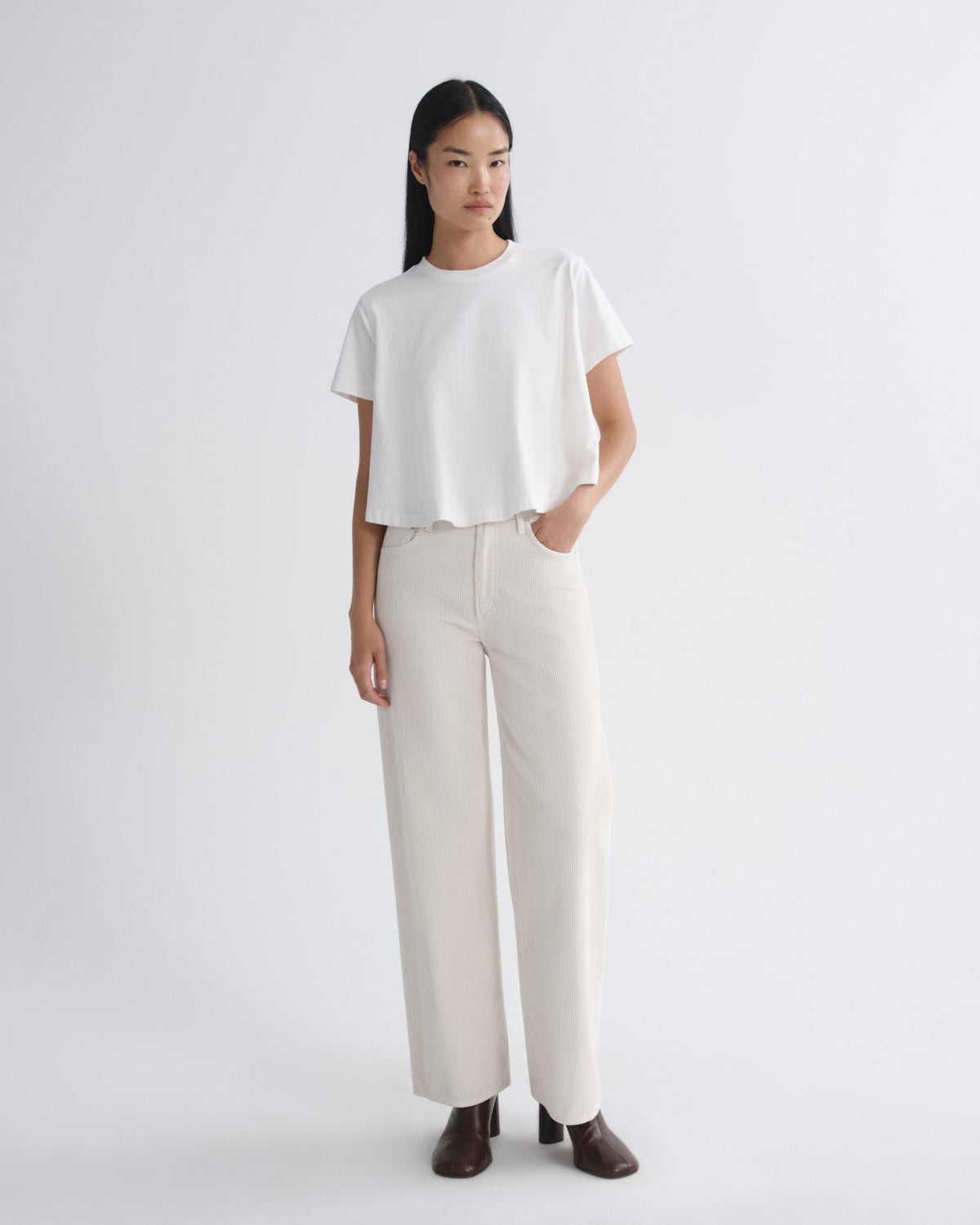Women marina trapeze t-shirt white ash - Agolde