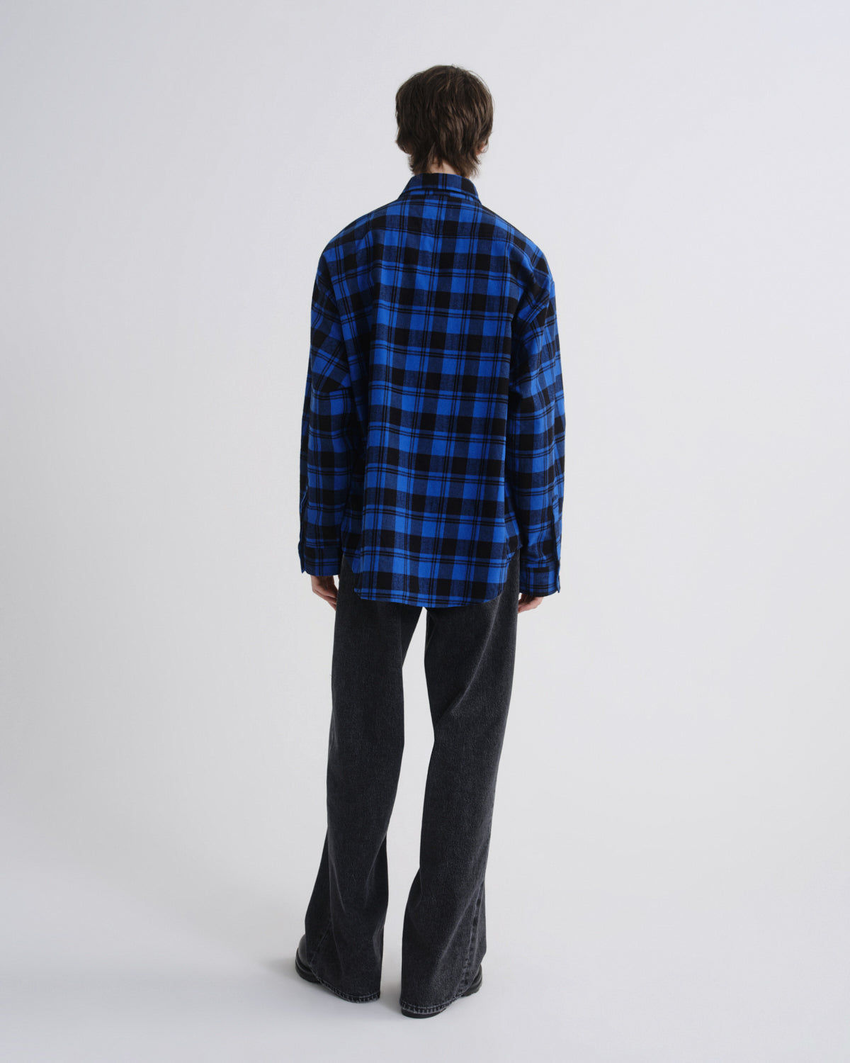 Men Stanhope Buffalo Plaid Shirt in Buffalo Check Cobalt - Agolde
