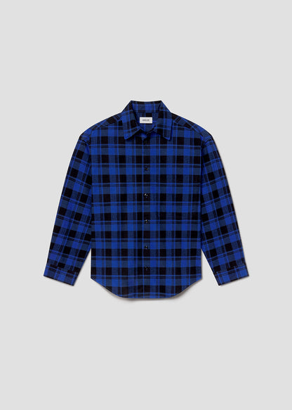 Men Stanhope Buffalo Plaid Shirt in Buffalo Check Cobalt - Agolde