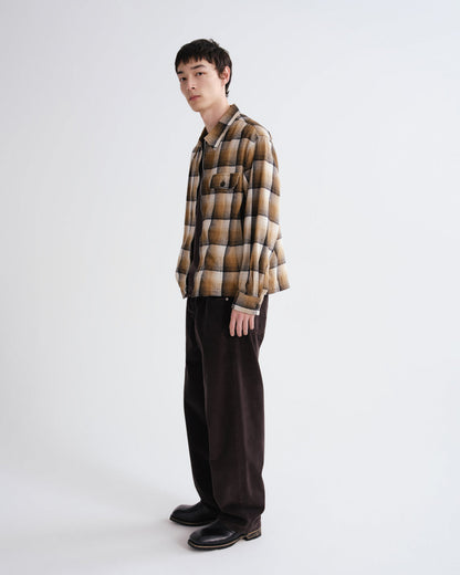 Men Mccoy Two Zip Shirt in Battersea Check Khaki - Agolde