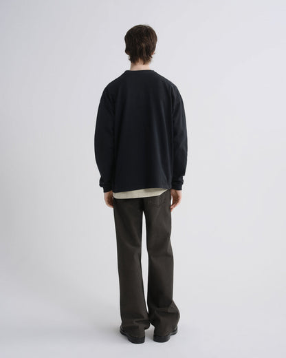 Men Lucan Long Sleeve Tee in Washed Black - Agolde
