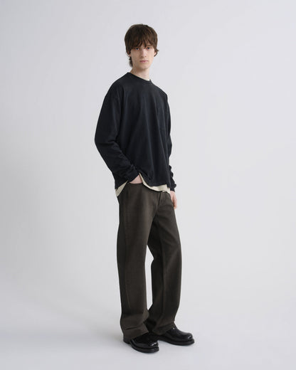 Men Lucan Long Sleeve Tee in Washed Black - Agolde