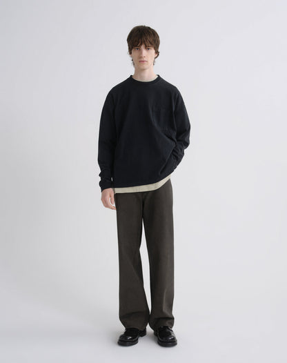 Men Lucan Long Sleeve Tee in Washed Black - Agolde