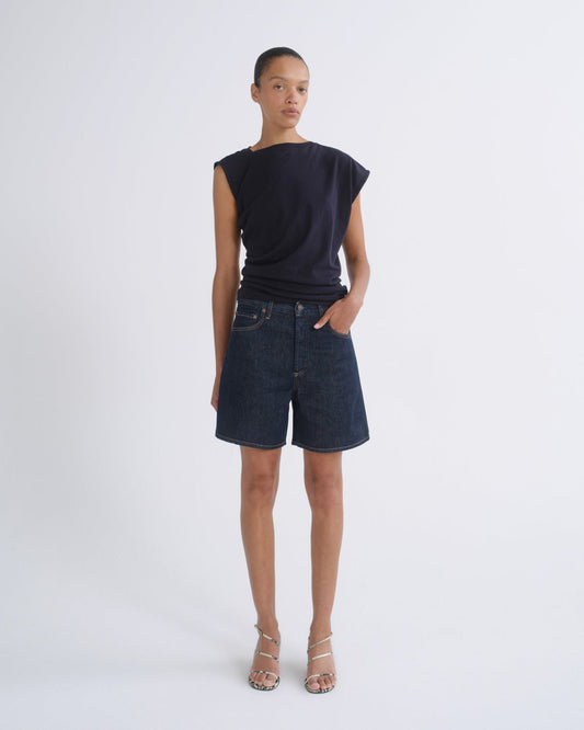 Women Dame Short High Rise Baggy in Rinse - Agolde
