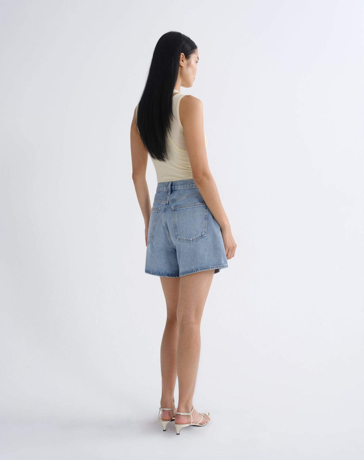 Women Rhoda Pleated A-Line Short in Raft - Agolde