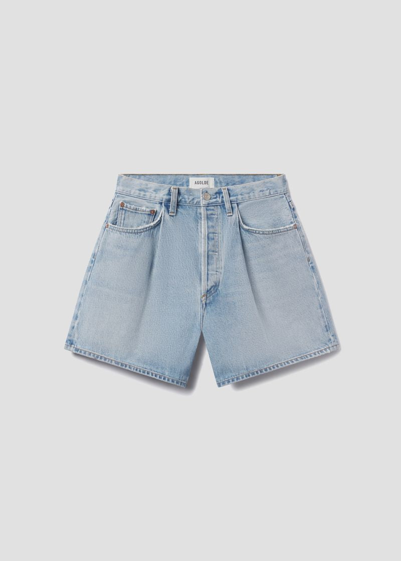 Women Rhoda Pleated A-Line Short in Raft - Agolde