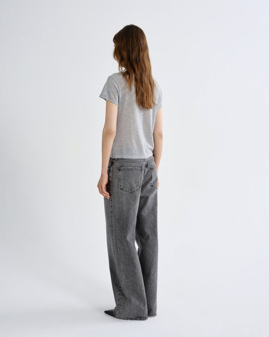 Women Adine Shrunken Tee in Grey Heather - Agolde