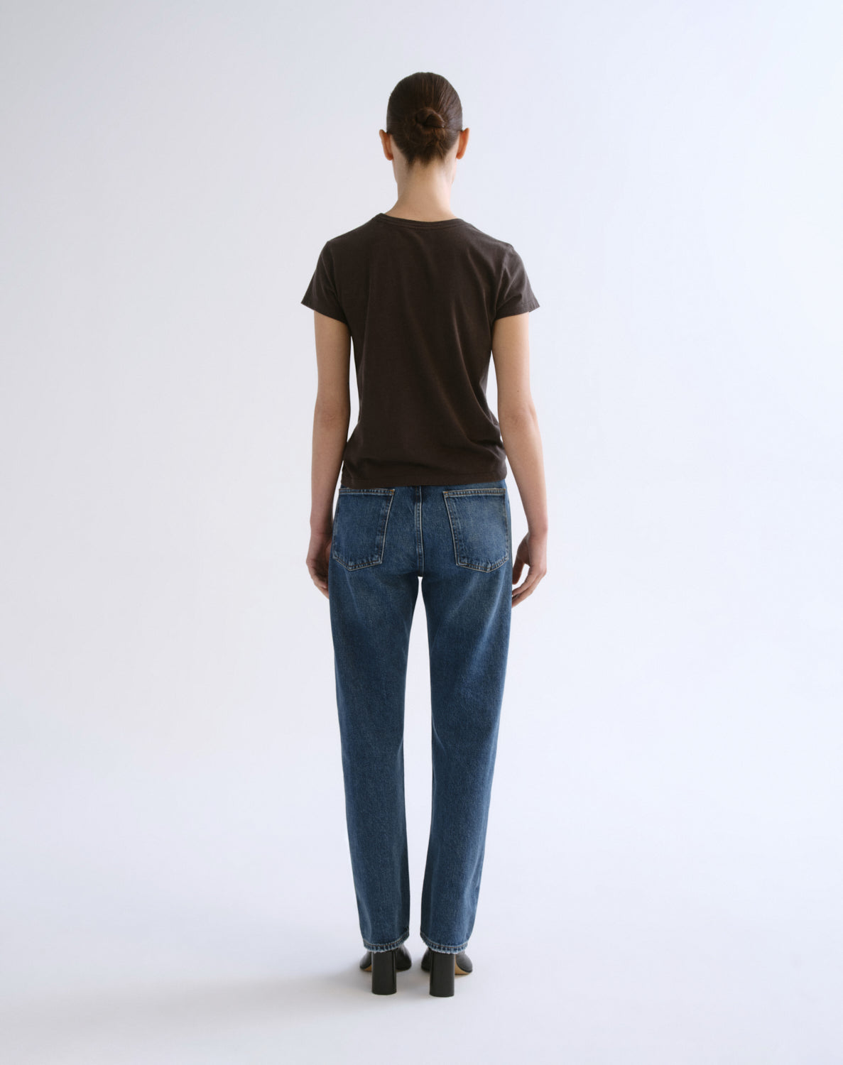 Women Long Line Adine Tee in Forge - Agolde