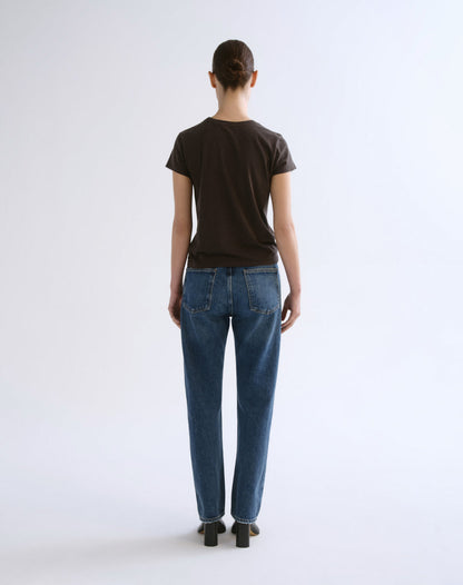 Women Long Line Adine Tee in Forge - Agolde