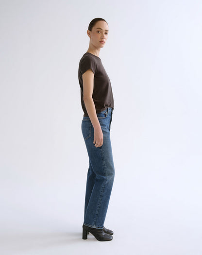 Women Long Line Adine Tee in Forge - Agolde
