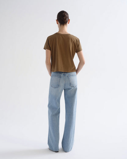 Women Adine Shrunken Tee in Hamoa - Agolde