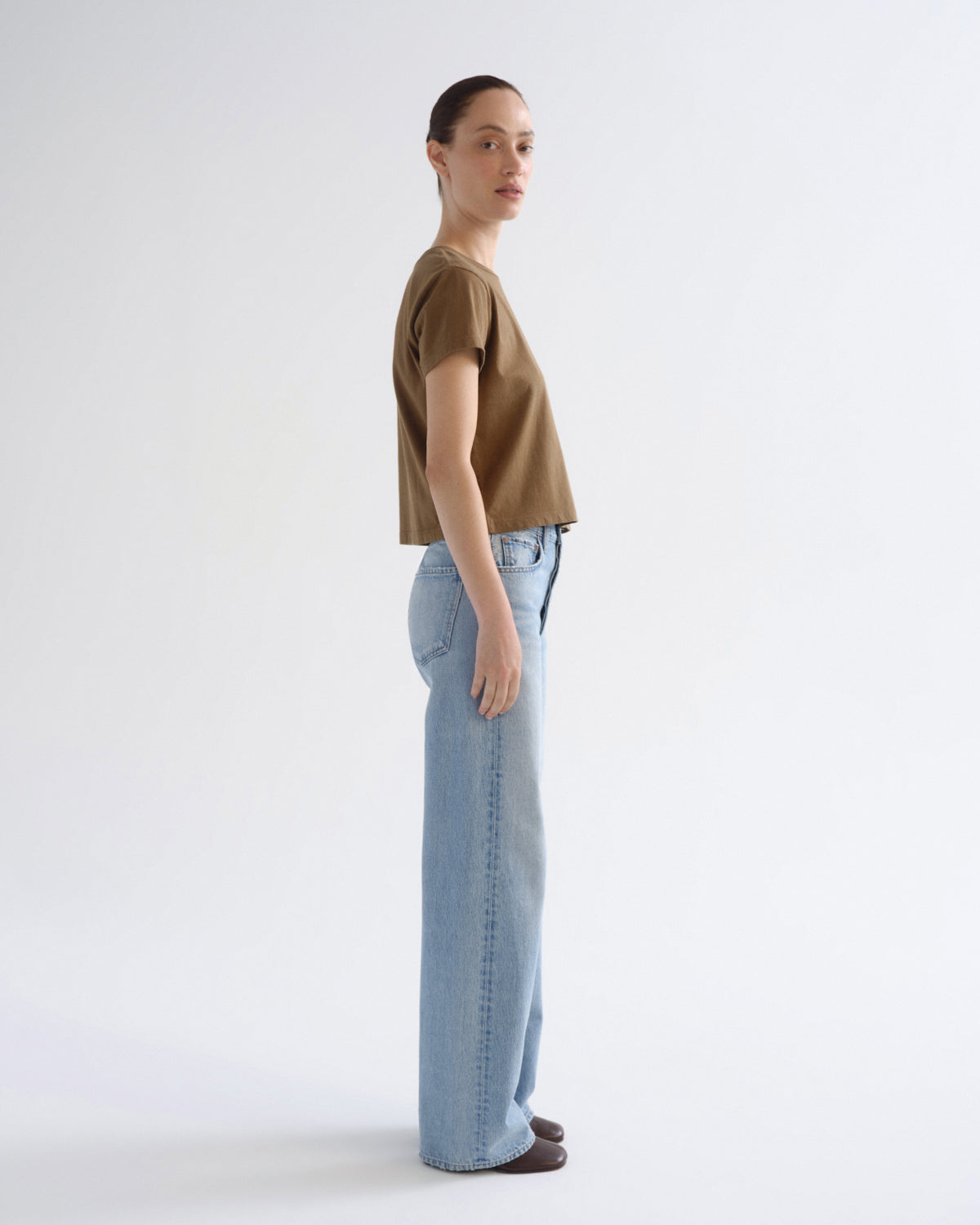 Women Adine Shrunken Tee in Hamoa - Agolde