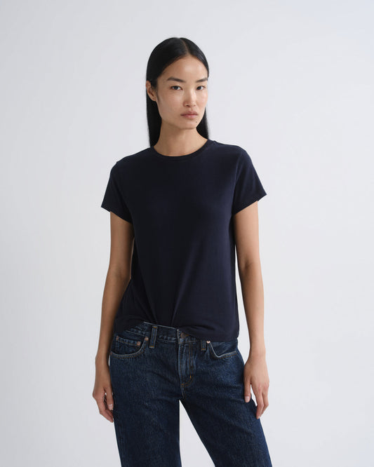 Women Long Line Adine Tee in Storm - Agolde