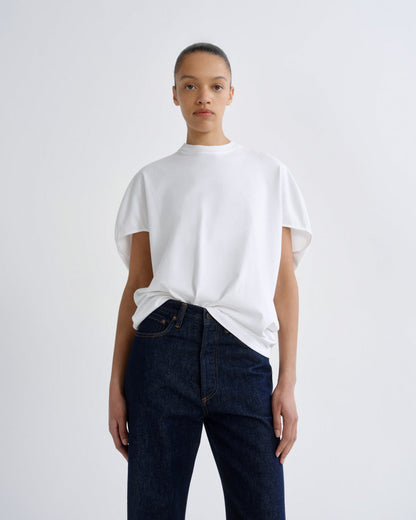 Women Souline Mock Neckk Cocoon Tshirt in White - Agolde