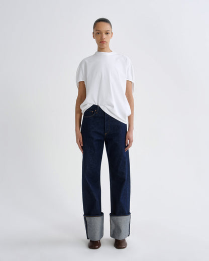 Women Souline Mock Neckk Cocoon Tshirt in White - Agolde