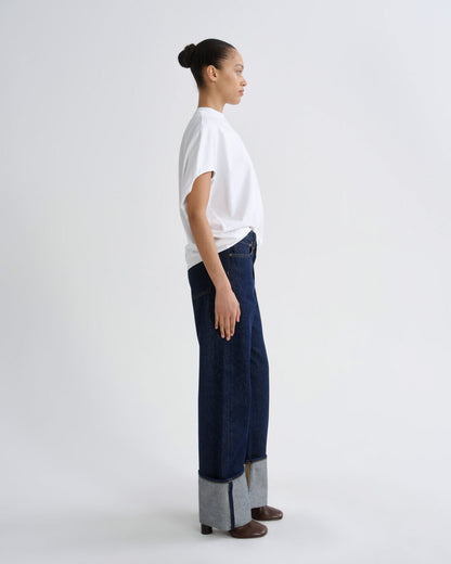 Women Souline Mock Neckk Cocoon Tshirt in White - Agolde