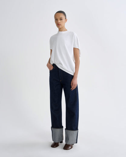 Women Souline Mock Neckk Cocoon Tshirt in White - Agolde