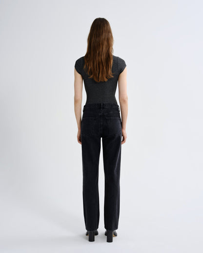 Women Edison Tee in Charcoal Heather - Agolde