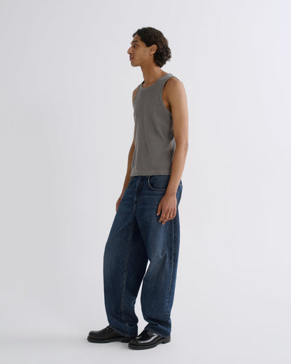 Men Viggo Rib Tank in Pewter - Agolde