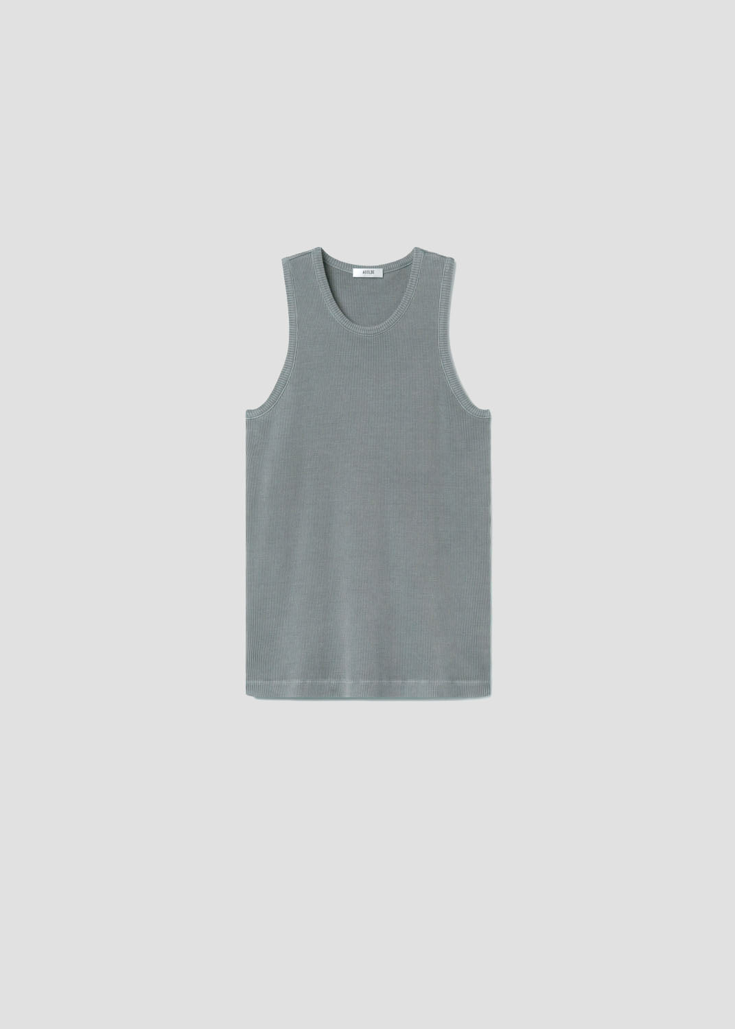 Men Viggo Rib Tank in Pewter - Agolde