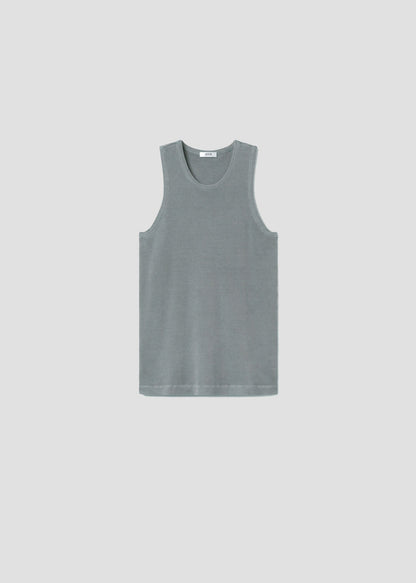 Men Viggo Rib Tank in Pewter - Agolde