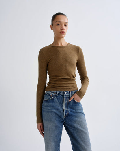 Women delphi slim tee brew - Agolde