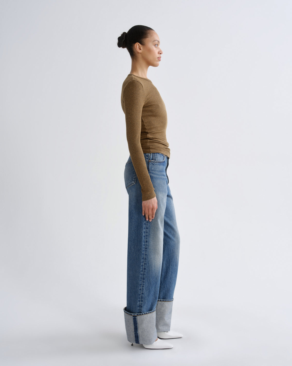 Women delphi slim tee brew - Agolde
