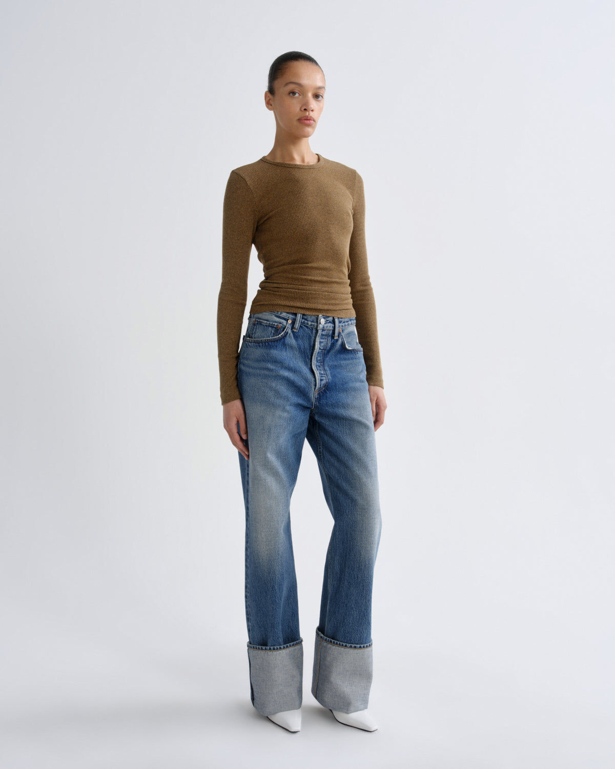 Women delphi slim tee brew - Agolde